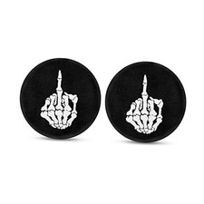 Auto Stand Mat Skeleton Shows Middle Finger Print Cup Fingernail Skeleton