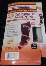 New Miracle Copper Knee High Compression DVT  Travel Socks Vein Circulation S/M