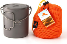 Titanium 750Ml Pot with Bail Handle for Ultralight Camping, Backpacking Cookware
