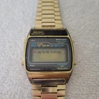 Vintage Seiko Quartz LC Digital Watch Gold Tone A159-4019-G Mens Retro 1970s