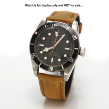 Cinturino orologio pelle italiana marrone 20 mm finitura patina, per Tudor Black Bay