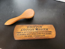 2 Vintage Griffin Horsehair Shoe Shine Brush  Polish Applicator Set