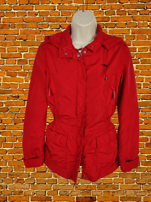 DAMEN ZARA BASIC GRÖSSE SMALL S ROT FREIZEIT REISSVERSCHLUSS UTILITY KURZ PARKA MANTEL JACKE