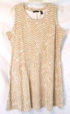 New H by Halston Printed Tank Dress Beige PL Pull On Stretch A289506 Women ZC7