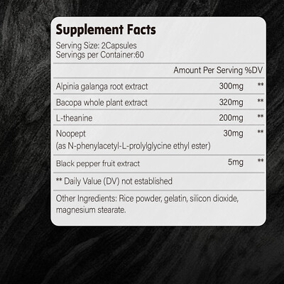 Complément Nootropique Neuroctane 120 Capsules - Concentration Et Clarté Mentale