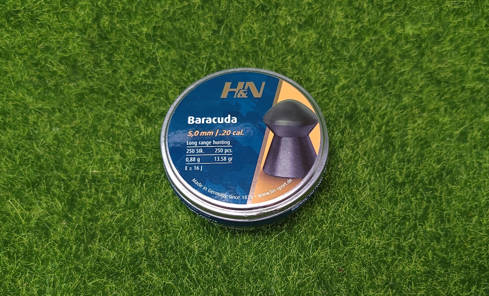 H&N Baracuda Long Range Pellets 5.0mm 13.58 Grain .20cal 250 Count