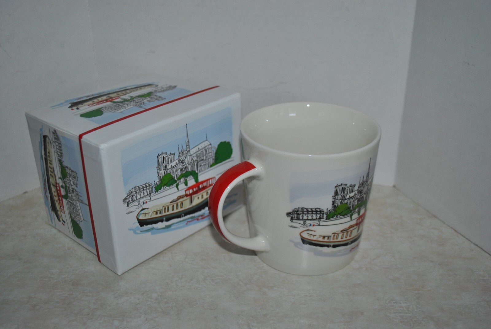 NEW PPD Coffee Mug BATEAU de PARIS by Martha Collins 13.5 oz New Bone