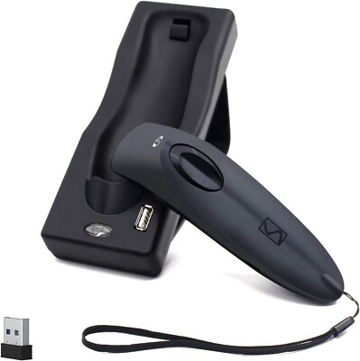 Symcode Bluetooth 2D Barcode Scanner Wireless 2.4G USB MJ-R40-DB Memory