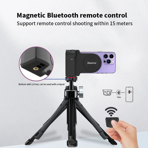 PH-30b Magnetic Selfie Clip Mobile Phone Magnetic Suction Shot Handle Wireless S - Photo 2 sur 12