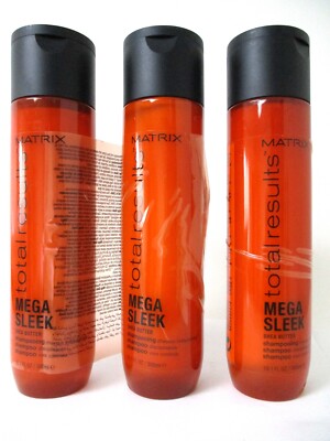 TOTAL RESULTS Mega Sleek Shea Butter Shampoo 10.1 oz Pack of 3 (see note)