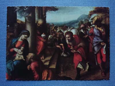 old postcard postcard Correggio L'Adorazione dei Magi St. Three Kings