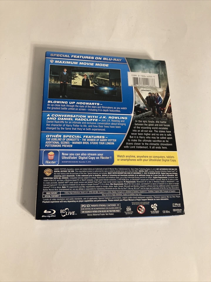 Harry Potter And The Deathly Hallows Part 2 Blu-Ray + DVD 2011 Movie (NEW) - Image 3 of 4