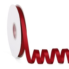 50 Yards Wine Red Solid Color Satin Ribbon 3/8" Double Faced High Density