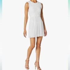 BCBGeneration Women's Shirred Cocktail Dress Optic White Size 8 New
