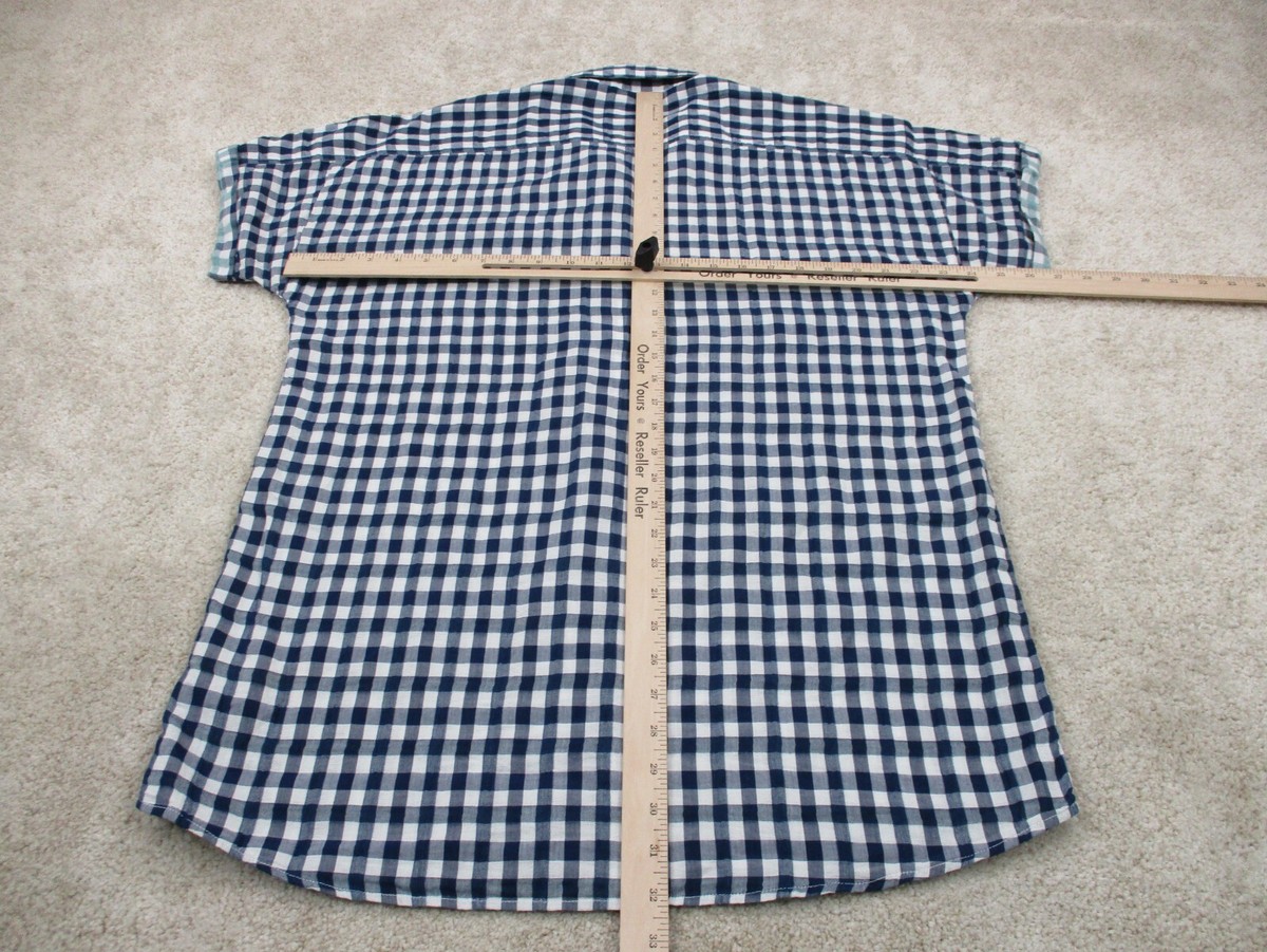 Scotch & Soda Shirt Men 2XL XXL Blue White Check Cotton