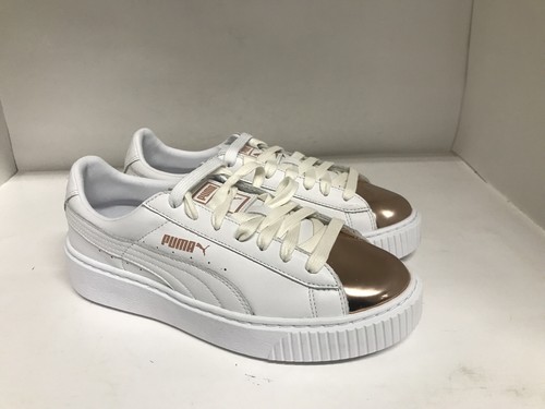 puma basket platform metallic gold