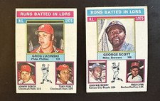 1976 Topps runs batted in leaders NL AL 1975 Johnny Bench Tony Perez Fred Lynn