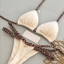 New Split Contrasting Swimsuit Braided Bikini Swimsuit Hot Spring Bikin Women