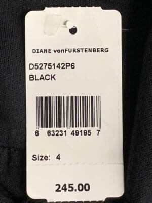 Diane Von Furstenburg Black Maxi Bodycon Dress Size 4 Sleeveless