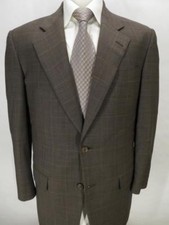 GIANLUCA ISAIA glen plaid sport coat in cocoa EU 48 US 38 drop 7R Mint MN4655