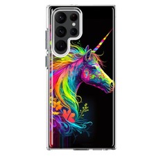 Funda Floral Unicornio Arco Iris Neón Ultra Antigolpes para Samsung Galaxy S23