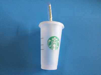 Starbucks Reusable Venti Frosted Ice Cold Drink Cup With Lid & Straw 24 OZ  | eBay