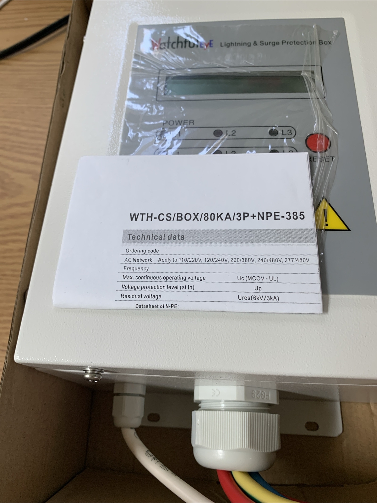 WatchfulEyE WTH-CS/BOX/80KA/3P+NPE-385 See Pics