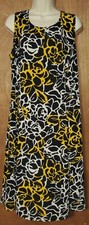 Julian Taylor Dress Size 16W Sleeveless Dressy Slinky Feel Yellow Pattern