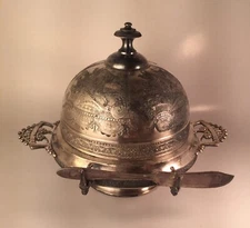 Middletown Plate, Co. White Metal Butter Dish Vintage Rare
