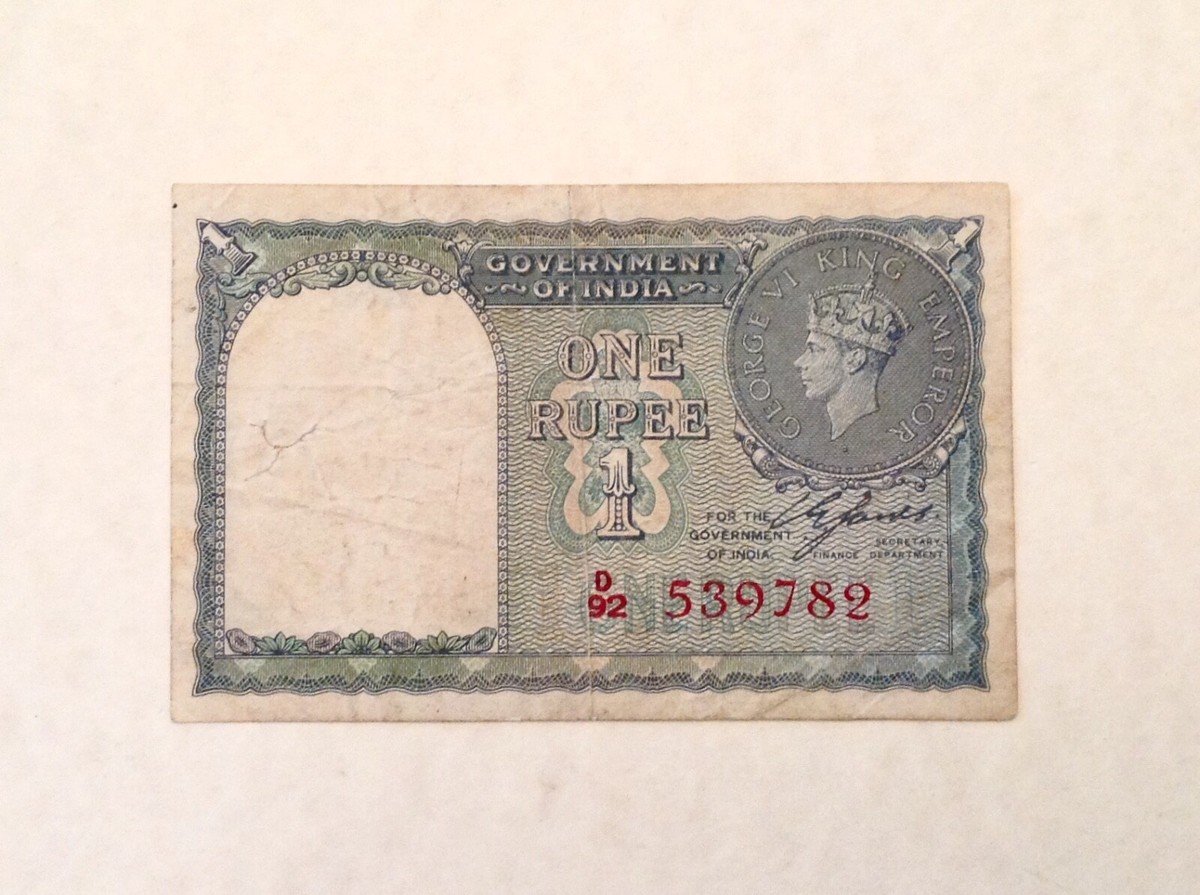 英国インドキングジョージ6世 1ルピー紙幣1940年 英国インドキングジョージ6世 1ルピー紙幣1940年 インド政府