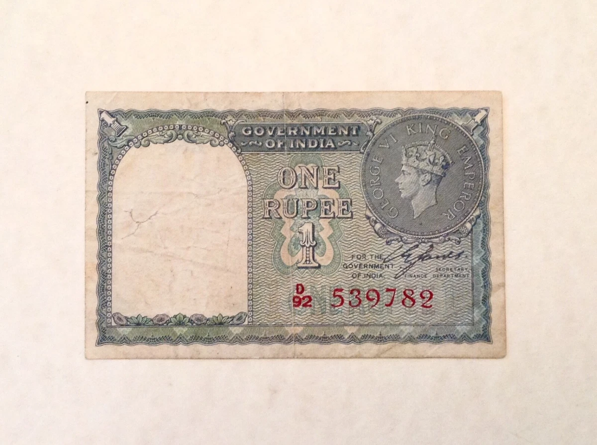 インド政府 1940年代 1ルピー紙幣キングジョージ6世 インド政府 1940年代 1ルピー紙幣キングジョージ6世 2025年最新
