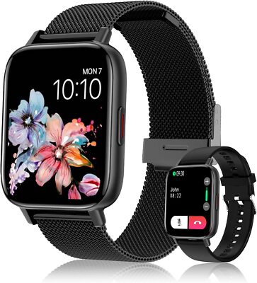 Smartwatch Damen Herren mit Telefonfunktion Armbanduhr für iPhone Samsung Huawei