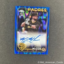 2024 Topps Chrome Mason McCoy Rookie Blue Wave Auto #RA-MCC Padres /150