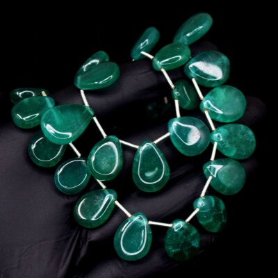 2 Strang grüner Onyx 521,00 kt wunderschöne Perlen Schmuck Halskette VK 06 E638