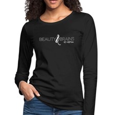Womens Long Sleeve Tee - Beauty and Brains et Cetera Print