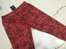 Red Rose- OS Capri- Charlie's Project Leggings FINAL Sale