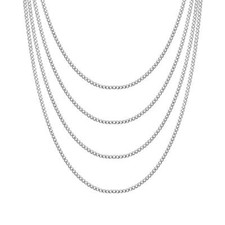Men's 3mm Stainless Steel 18-24 Inch Cuban Curb Chain Necklace