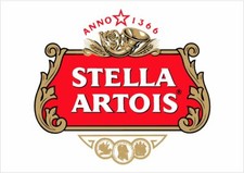 2x STELLA ARTOIS label Beer Fridge PUB BAR ADVERTISING Sticker  A5