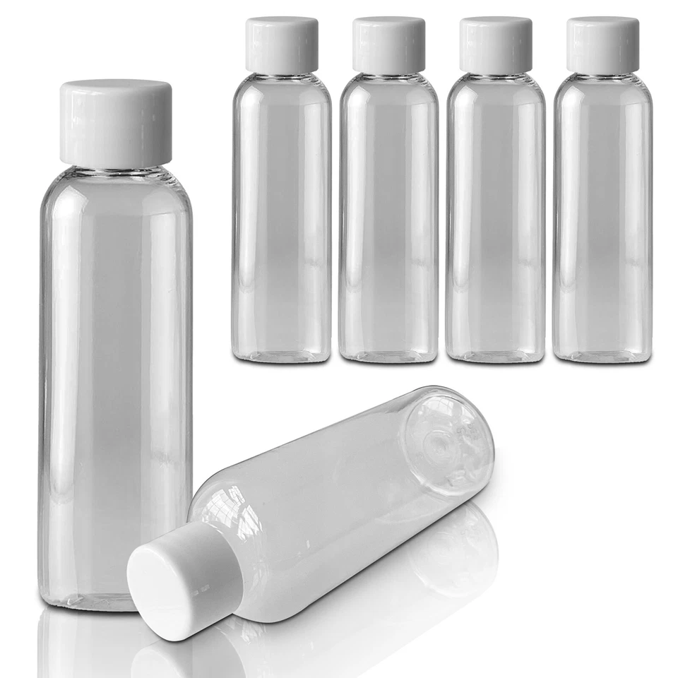 6er Pack - RE-GEN 100ml Schraubverschluss Kunststoff Reisebehälter Flüssigkeit Flaschen Töpfe