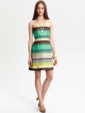 Banana Republic Silk Strapless Striped Dress - Size 4
