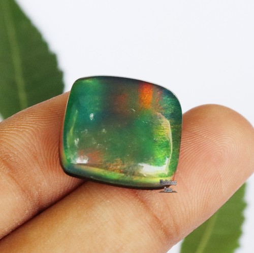 22 Ct Unique Natural Beautiful Black Opal Cushion Shape Certified Gemstone. - Picture 7 of 11