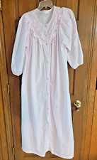 Komar Long NightGOWN  ROBE SET   Pink, Lace Trim, Sz S/M, Lightweight Fabric