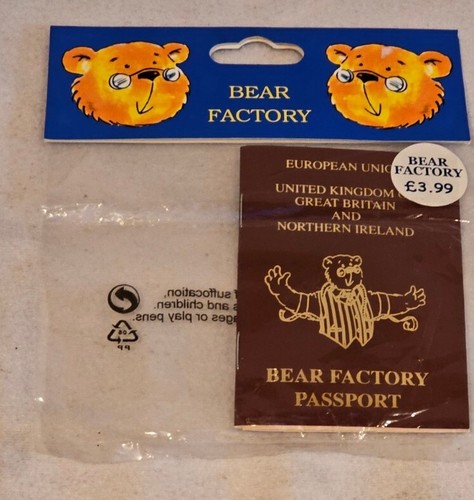 Bear Factory Passport New In Sealed Package VERY RARE PASSPORT Free Post