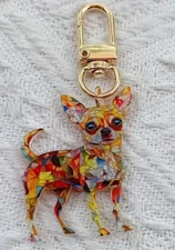 Chihuahua Dog Keychain Backpack Bag Fob Charm Pendant SALE HELPS DOGS & CATS!