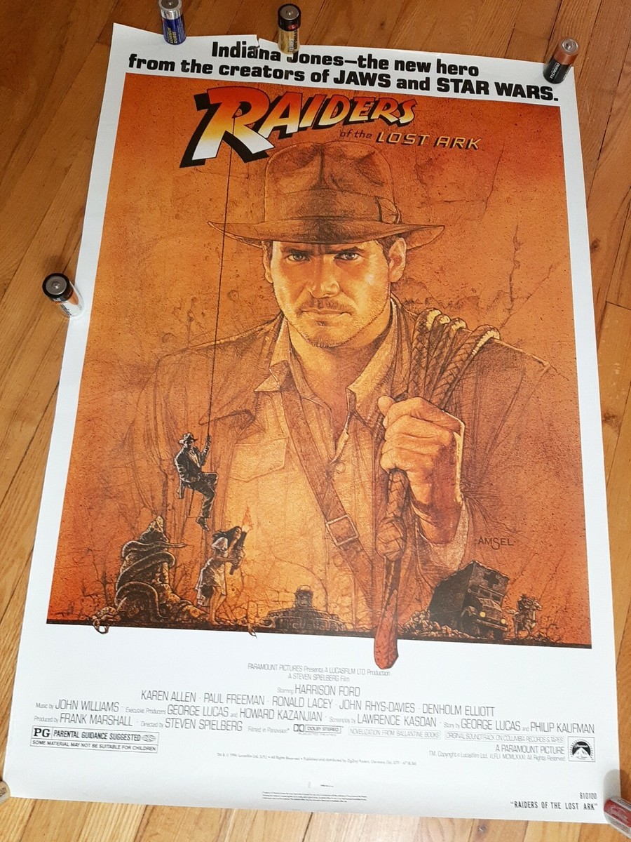 Raiders Of The Lost Ark Poster . 1994 Reprint 27 X 40 ZigZag