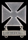 Vintage WW2 US Army Sterling Silver Marksman Shooting Pin Medal RIFLE Military