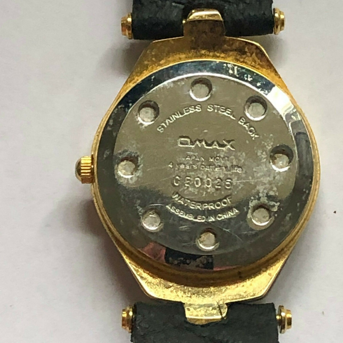 Omax Crystal Quartz Armbanduhr Damen Vintage Batterie neu