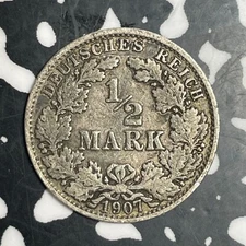 1907-A Germany 1/2 Mark Half Mark Lot#T3313 Silver!