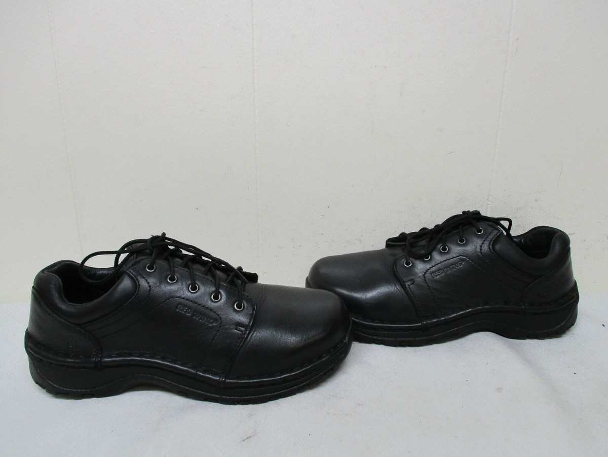 RED WING Black Leather Safety Toe Lace Ankle Boots Womens Size D Style  2323