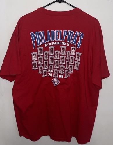 2008 Nike Philadelphia Phillies World Series Red Vintage Shirt “Phillies Finest” - Picture 2 of 7